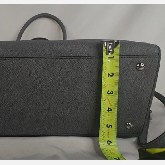 Pre-Owned MICHAEL Michael Kors Gray Saffiano Leather Dome Satchel - Picture 6 of 15